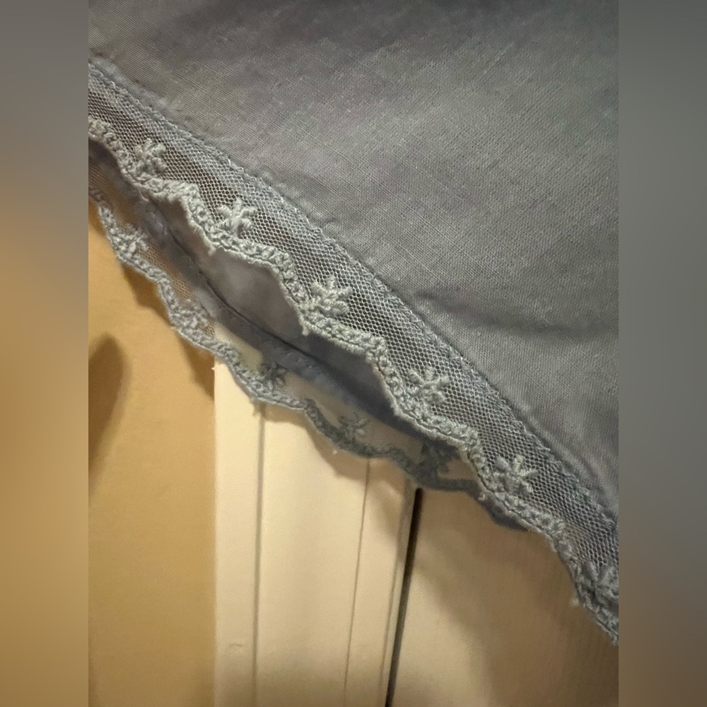 Free People Light Blue Ruffled Blouse - Picture 9 of 11